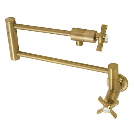 Kingston Brass KS4107ZX Wall Mount Pot Filler, Brushed Brass KS4107ZX